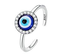 BESPORTBLE Evil Eye Adjustable Open Band Ring Stylish Sterling Eye Ring Jewelry for Women and Chic and Durable Design for Special Occasions