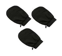 BESPORTBLE Exfoliating Gloves Shower Towel Gloves 3Pcs Black Viscose Rayon Bathing Scrubbers for Body Skin Smoothness and Self-Tanner Application in Shower Spa