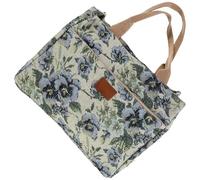 BESPORTBLE Fashionable Floral Canvas Tote Bag for Women with Zipper Large Capacity Handbag for Daily Travel Shopping Beach and Leisure Use Flower Pattern Shoulder Tote