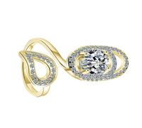BESPORTBLE Fashionable Open Fingernail Ring for Women, Copper Material Rhinestone Decoration, Comfortable Fit and Brilliant Design, for Party or Dance Accessories