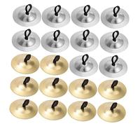 BESPORTBLE Finger Cymbals Percussion Instrument Mini 10 Pairs Iron-Clad Copper and Iron Small Handle for Dancers and Children Props for Parties Performances and Music Teaching