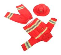 BESPORTBLE Fireman Outfit for Doll Clothes with Helmet Realistic Firefighter Role Play Costume for American Dolls Pretend Play Dress Up for Themed Parties