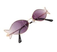 BESPORTBLE Fish Shaped Sunglasses Blocking Harsh Light and Glare for Women with Purple Multiangled Frame, Ergonomic Design for Seaside Adventures and Luau Hawaiian Beach Parties
