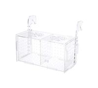BESPORTBLE Fish Tank Breeding Box - Acrylic Isolation Two Compartments 20x10x11cm Hatching Box for Small Baby Shrimp Clownfish Guppy Hook Pattern