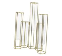 BESPORTBLE Five Connected Hydroponic Vases Test Tube Vases Metal Flower Stand Test Tube Plant Holder Vase Display Stand Vase Holder Stand Flower Glass Stand Wrought Iron Golden
