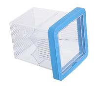 BESPORTBLE Floating Aquarium Fish Breeding Isolation Box with 3 Suction Cups, Blue Acrylic Mesh Hatchery Container for Fry, Shrimp, Betta Safe Adaptation and Nursery