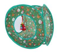 BESPORTBLE Foldable Cat Tunnel Toy Indoor Cat Tent Hideaway Tunnel for Kittens Christmas Themed Rabbits Small Dogs
