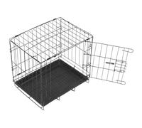 BESPORTBLE Foldable Dog Transport Crate with Metal Wire Cage and Ventilated Structure, Multipurpose Use for Small Dogs and Pets, Travel Kennel and Home Pet Travel Carrier Crate with Tray