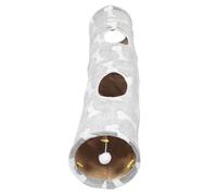 BESPORTBLE Foldable Indoor Cat Tunnel with Bone Pattern, Interactive Kitten Play Tube with Plush Ball, Small Pet Straight Tunnel for Indoor Exploration and Entertainment