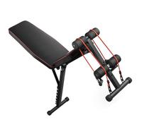 BESPORTBLE Foldable Training Bench Sit-up Aid Fitness Equipment for Strength Training and Resistance Band Workouts Space-saving Design with No Installation Needed Black