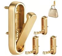 BESPORTBLE Foldable Wall Hooks with Quick Installation and Maximum Load Capacity 40kg 4 Pcs Zinc Alloy Invisible Multi-Purpose Folding Hooks Space-Saving Design for Walls and Bedroom