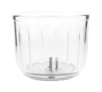 BESPORTBLE Food Maker Replacement Glass Bowl 0.3L Heat-Resistant Mixing Container with Pad and Axle for Food Blender Parts Freezer-Safe Kitchen Glass Bowl