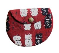 BESPORTBLE Fortune Cat Pattern Change Purse Creative Multifunctional Storage Bag for Cards Coins and Material for Daily Life Travel Cute Bag