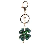 BESPORTBLE Four Leaf Clover with Rhinestone Alloy Material Keychain Sparkly Green Good Luck Symbolic Pendant Stylish and Tarnish Preventing Charm for Backpack Or Bag Decoration