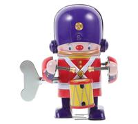 BESPORTBLE Funny Wind-up Soldier Percussionist Clockwork Walking Spring Mechanism Portable Plaything for Adult Collection and