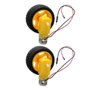 BESPORTBLE Geared Motor 3-6V with Wheel and Soldered Wires, Dual Shaft Electric Gear Motor for Smart Car Robot Projects Compatible with Arduino