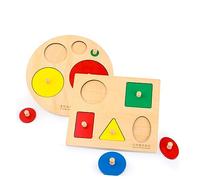 BESPORTBLE Geometry Panel Grab Board Shape Puzzle for Early Learning Cognitive Development Colorful Educational Enhancing Motor Skills Logic Visual Spatial Recognition