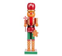BESPORTBLE Gingerbread Man Nutcracker: Christmas Wooden Nutcracker Soldier Figurine, Xmas Gingerbread Decorations Holiday Party Table Centerpiece Decor 13.78 Inch