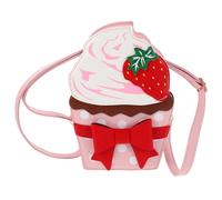 BESPORTBLE Girl Strawberry Crossbody Bag: Coin Purse Cupcake Modeling - Cartoon Sling Bag With Bowknot - Phone Handbag Pu Leather Purse
