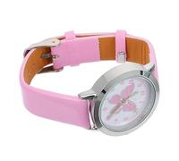 BESPORTBLE Girls Wristwatch for Boys and Girls Lovely Butterfly Pattern, Pink Color Leather Strap, Luminous Quartz Watch for Children, Suitable for Daily Wear and