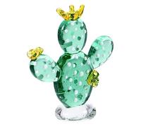 BESPORTBLE Glass Cactus Figurine Polished Smooth Desktop Ornament Creative Home Decoration Lifelike Succulent Shape Elegant Glass Crafts for Bedroom Living Dining