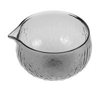 BESPORTBLE Glass Hammered Matcha Bowl with Pouring Spout Japanese Tea Cup for Matcha Preparation Temperature and Flavor Preservation Clear Textured Glass for Authentic Tea Brewing Experience