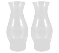 BESPORTBLE Glass Lantern Chimney 2Pcs 7.5Cm Diameter 8 Inch Height Four-Claw Design Heat Resistant for Antique Lighting and Camping