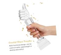 BESPORTBLE Glass Trophy Award Thumb Up Hand Gesture for Sports Tournament Table Desktop Decor Versatile Recognition for Adults Memorable Keepsake with Artistic Finish