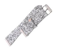 BESPORTBLE Glitter Watch Strap Replacement Band Adjustable Comfortable Material Silver Wristband for Work and Travel Women and Men