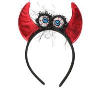 BESPORTBLE Glow-in-the-dark Headband for Halloween Celebration Cosplay Headdress Light up Devil Horns Hair Hoop Unique Night Event Accessory