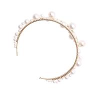 BESPORTBLE Gold Handmade Pearl Rhinestone Headband for Wedding Bridal Party Birthday Christmas Elegant Hair Accessory for Women