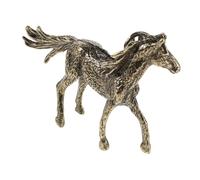 BESPORTBLE Golden Alloy Horse Figurine Antique Finish Running Horse Sculpture for Coffee Table Tea Shelf Decorative Retro Animal Art Accent