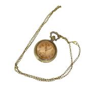 BESPORTBLE Golden Alloy Retro Pocket Watch with Big Numbers Clamshell | Hanging Chain Watch, Antique Style, Decorative Effect, Unique Simple Design, Brown-tone Detail Finish