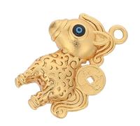 BESPORTBLE Golden Brass Horse Pendant with Radiant Finish and Smooth Lines, Lightweight Artistic Charm for Car Rearview Mirror or Backpack, for Chinese New Year or Year the Horse Party