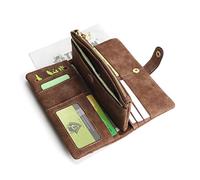 BESPORTBLE Golunski Women's Purse Designer Handbag Bifold Leather Purse Women Wallet Zipper Buckle Multi-Function