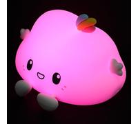 BESPORTBLE Gradient Cloud Silicone Night Light with 7 Color Soft Glow, Battery-Powered Nursery Lamp for Bedroom, Eye Protection Bedside Lamp for Babies