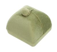 BESPORTBLE Grass Green Velvet Ring Box Double Opening Compact Jewelry Holder for Proposal Engagement Wedding Anniversary Bride Portable Scratch-resistant Case