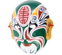 BESPORTBLE Green Chinese Face Changing Mask with Plastic Material Featuring Dynamic Transformation and Artistic Craftsmanship, for Halloween Party Decorations and Contemporary Parties
