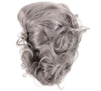 BESPORTBLE Grey White Short Old Lady Wig Breathable Lightweight Grandma Cosplay Costume Accessory for Women and Men Realistic Stage Party Hairpiece