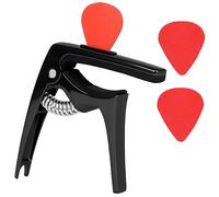 BESPORTBLE Guitar Capo for Acoustic Electric Guitar and Ukulele Multi Function Metal Clip with Tight Clamp to Change Includes Picks for Convenient Playing Random Color
