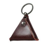 BESPORTBLE Guitar Pick Holder Leather Triangle Case for Guitarists Brown | Lightweight Leather Pouch, Metal Button Closure, Carry Picks and Small Accessories, for School Gigs