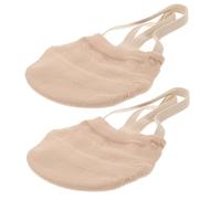 BESPORTBLE Half Sole Dance Shoes for Women Breathable Lightweight Forefoot Protectors with Strap Soft Ballet Shoe Covers for Artistic Gymnastics and Dance Practice Beige