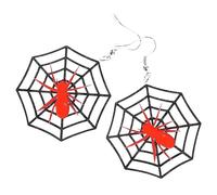 BESPORTBLE Halloween Acrylic Drop Earrings Lightweight Alloy Spider Web Dangle Jewelry for Women Casual and Formal Wear