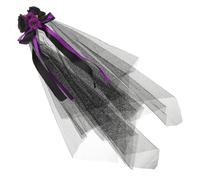 BESPORTBLE Halloween Day Dead Veil Headband Black Bow Gothic Floral Headpiece for Women Comfortable Secure Fit Cosplay Party Hair Accessory for Witches Brides