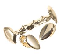 BESPORTBLE Halloween Funny Teeth Copper Mouth Grills for Adults Golden | Removable Cosplay Accessory, Comfortable Fit, Fine Workmanship, Not Easy to Deform, Stylish Golden Finish
