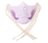 BESPORTBLE Halloween Half Face Mask for Adults with Glasses-friendly Design and Adjustable Fit, Lightweight White Plastic Punk Steampunk Mechanical Style for Masquerade Party and Cosplay