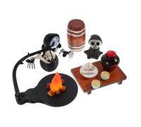 BESPORTBLE Halloween Mini Skull Figurines Realistic Hanging Skeletons for Dollhouse Haunted House Play Scene Party Favors Bag Fillers Decor