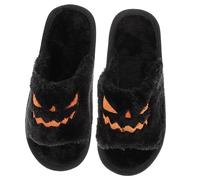 BESPORTBLE Halloween Pumpkin Plush Slippers Unisex Soft Open Toe Breathable House Shoes for Indoor Outdoor Autumn Winter Party Dress Up Women Men
