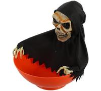 BESPORTBLE Halloween Season Candy Dish with Sound Effects, Hanging Decor | Reusable Entryway Decor for Treats, Motion-sensing Party Piece, Requires 3 X Aa Batteries Not Included