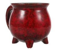 BESPORTBLE Halloween Witchy Coffee Mug 350ML Red Glazed Porcelain Cauldron Cup Ceramic Beverage Mug for Party and Holiday Novelty